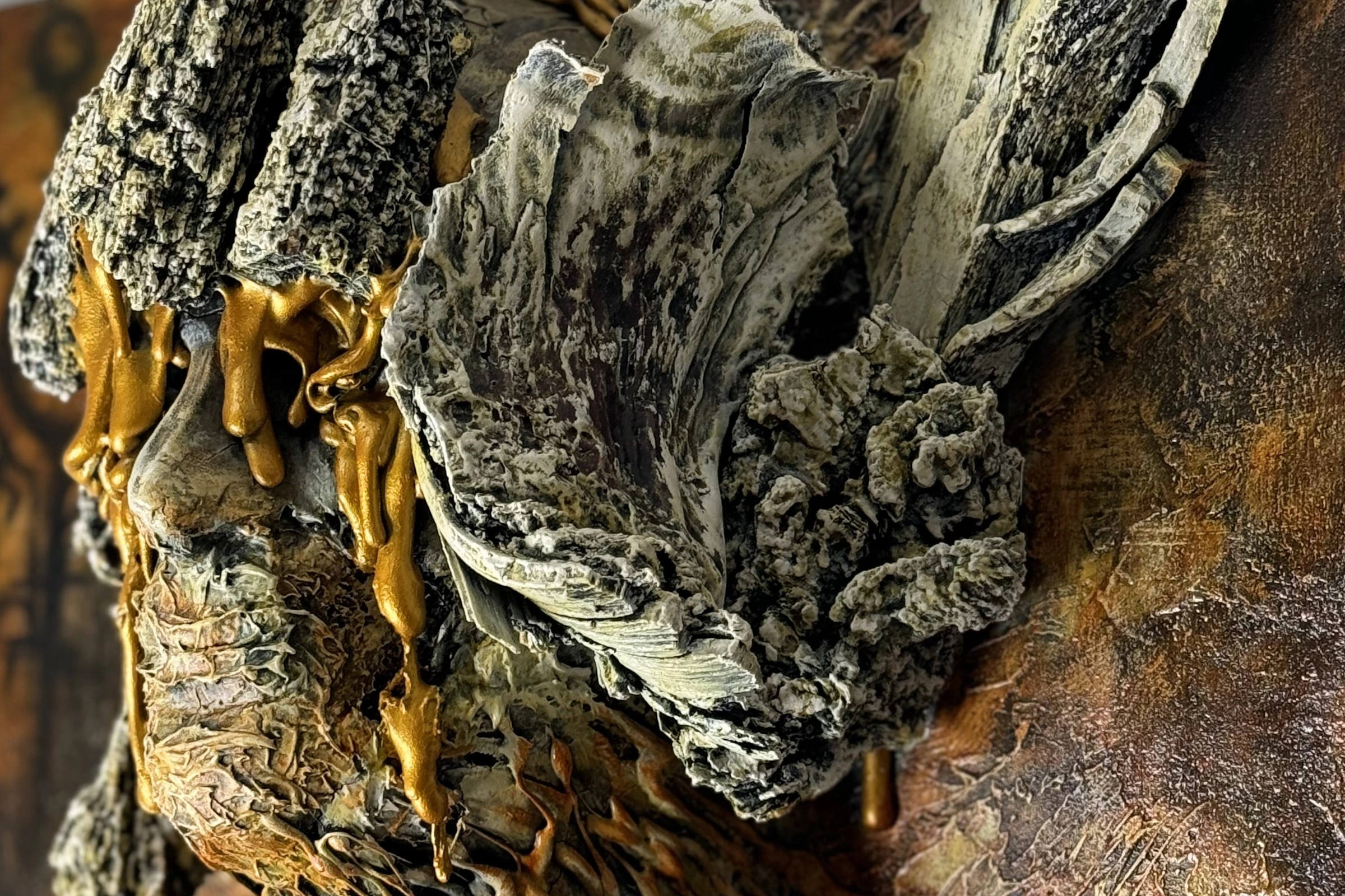 Sleeping King — a close-up of the artwork's surface.